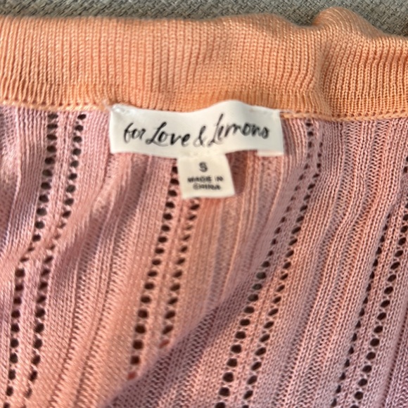 For love and lemons cardigan pink and orange with collar size small - Picture 2 of 2
